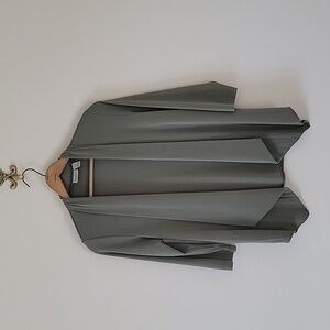 Chico's Easywear Olive Green Open Front Cardigan 3/4 Sleeves Size Medium M